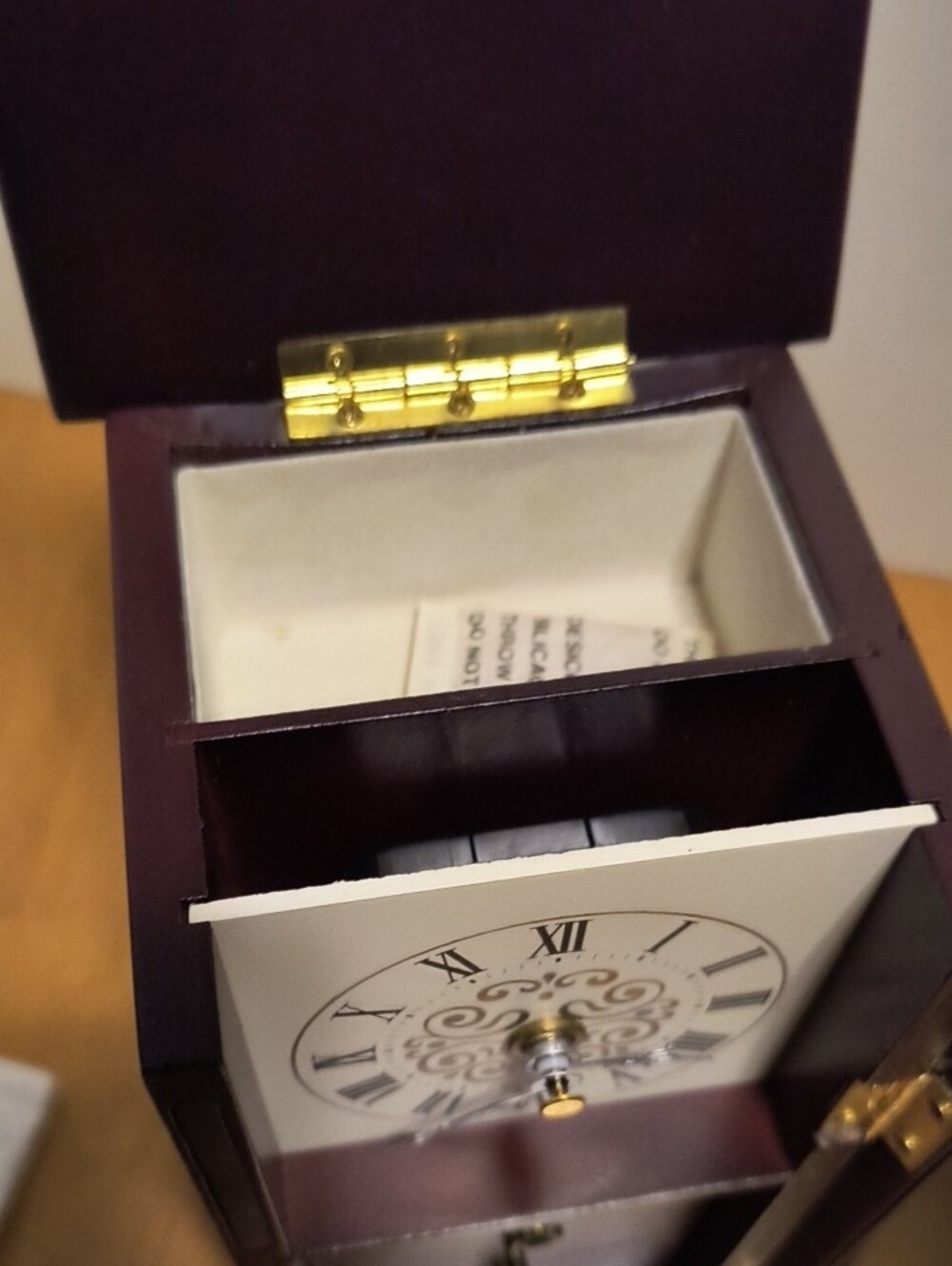 Classic Wall Clock Cabinet in Dark Brown Jewelery Case Avon Vintage 14 Inch B8 - Picture 4 of 5